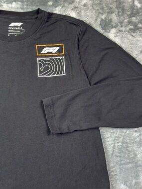 Officially Licensed Formula 1 Long Sleeve Tee Size Large Black Double Sided F1